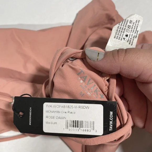 NWT TAVIK [ Medium ] Monahan Lace Up One Piece Swimsuit in‎ Rose Dawn